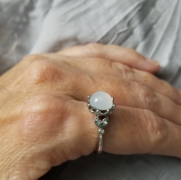 Silver Plated Moonstone Ring - Picture 7 of 8